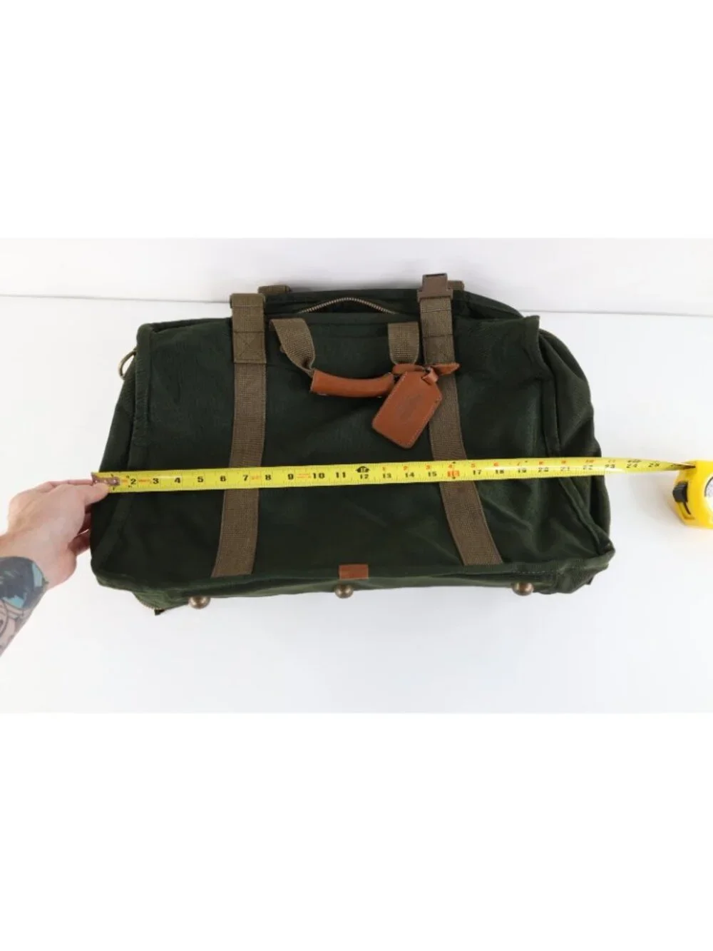 Vtg Tumi Dakota Distressed Cordura Ballistic Nylon Leather Trim Handled Bag USA